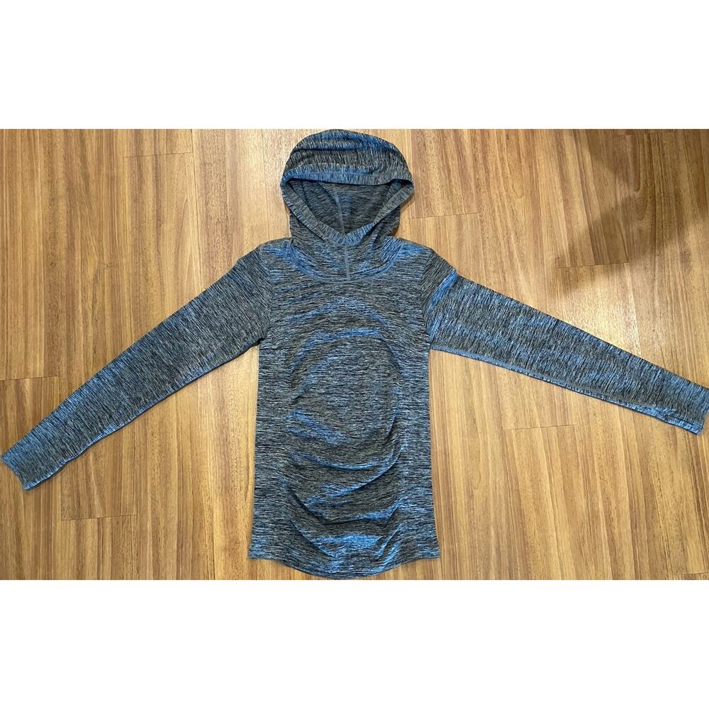 Athleta Gray Knit Pullover Hoodie Long Sleeve Regular L Women